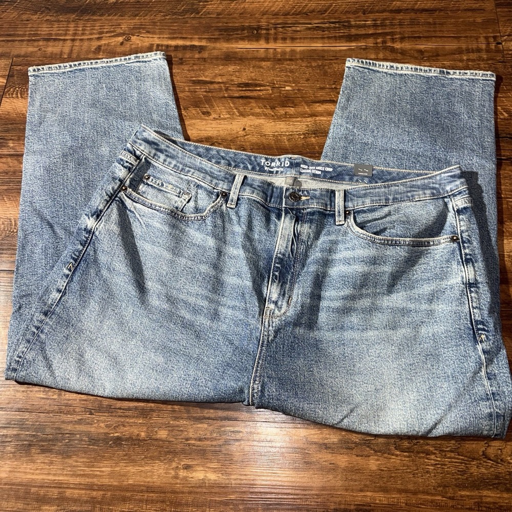 Torrid High Rise Ankle Crop Blue Jeans Women's Size 22 NEW $76